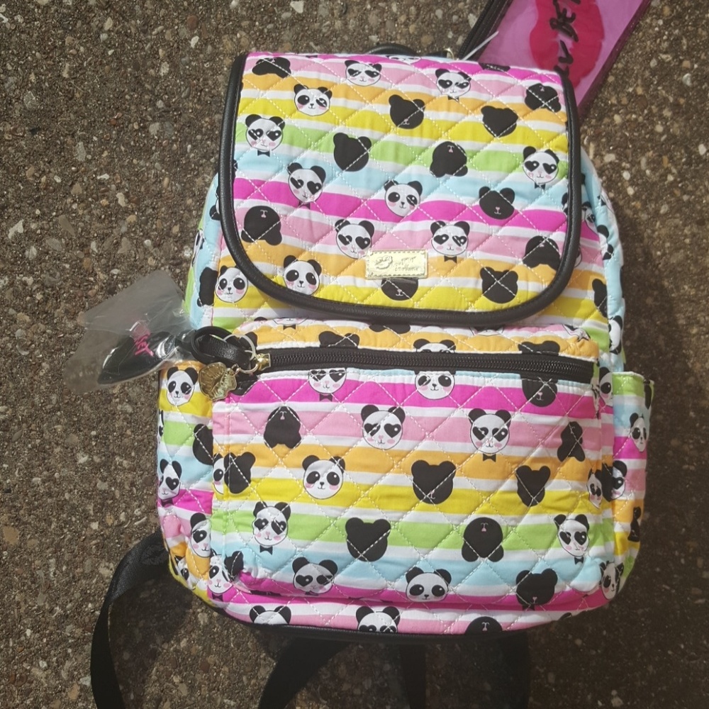 Betsey Johnson Grad Quilt Rainbow Backpack Panda